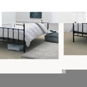 banbury Double Bedstead, Black, With Airsprung