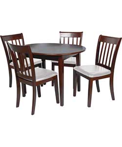 Banbury Extendable Dining Table and 4 Dark Wood