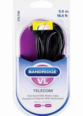 Bands of Gold Bandridge 5m RJ11 6P4C Male - Male High Speed ADSL Modem Cable