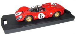Bang 1:43 Scale Ferrari 330 P4 Spider Brands Hatch 1967 #6 - Stewart - Amon