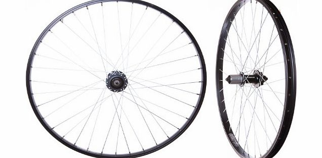 Bankrupt surplus Pair 26`` Quick Release Disc(6 bolt) amp; Rim Brake BIKE WHEELS 7/8/9/10sp Black New