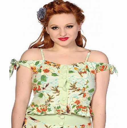 Banned Apparel Evelyn Floral Top L OBN146-4