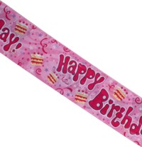 Banner - Happy Birthday Pink Cakes