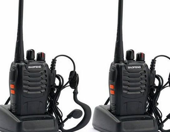 Baofeng 2 PCS 400-470 MHz BaoFeng Walkie Talkie Two Way Radio Rechargeable Long Range Headset Headphone Built in LED Torch BF-888s(pack of 2)