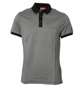 Baracuta Black and White Dog Tooth Polo Shirt