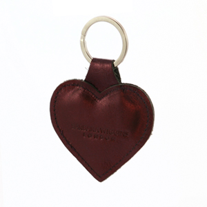 Barbara Wiggins Blushed Plum Metallic Heart Key Fob
