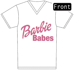 barbie Babes V-Neck T-Shirt Size 16-18 Printed