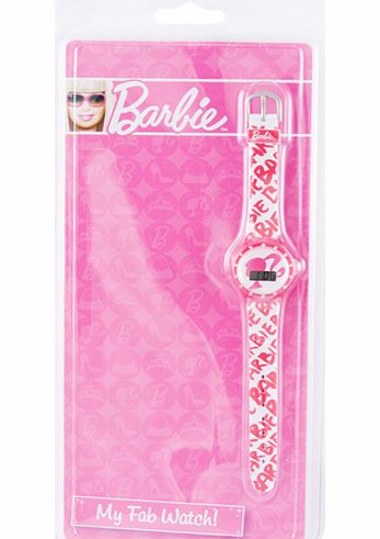 Barbie Diamante Pink And White Silhouette Watch