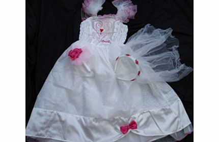Girls Barbie Bride Wedding Dress Costume Age 5-6
