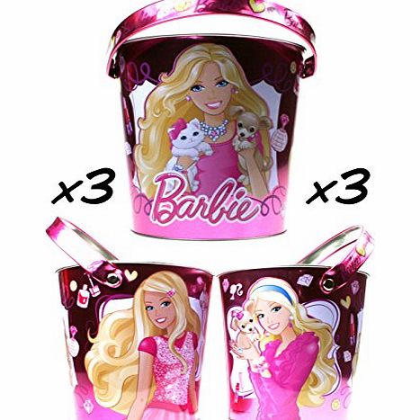 Barbie Metal Storage Bucket X 3 - Price is for 3 Buckets