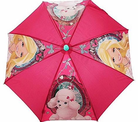 Barbie Official Barbie Girls Rain Kids Pink Umbrella Brolly Back To School