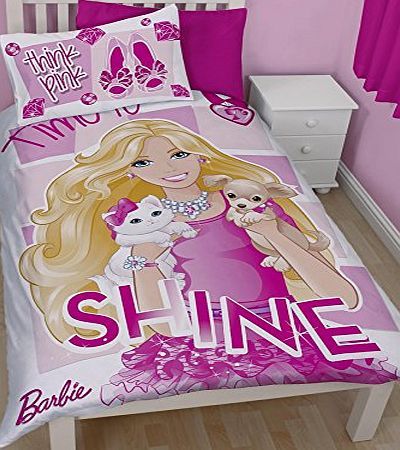 Barbie Sequin Shine Single Duvet Cover Set