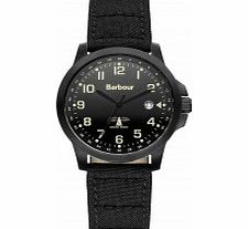 Barbour Mens Swale Black Canvas Strap Watch
