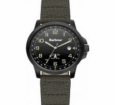 Barbour Mens Swale Green Canvas Strap Watch