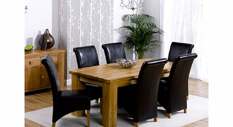 Barcelona Oak Dining Table 180cm and 6 Barcelona