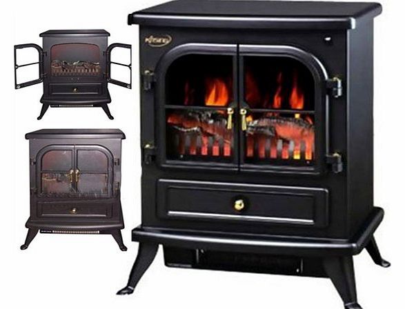 1850W LOG BURNING FLAME EFFECT STOVE HEATER ELECTRIC FIRE FIREPLACE FAN NEW