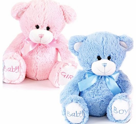 8`` BABY BOY GIRL BIRTH NEW BORN COSY PLUSH TOY SOFT KIDS CUDDLY TEDDY BEAR GIFT (BLUE BOY)