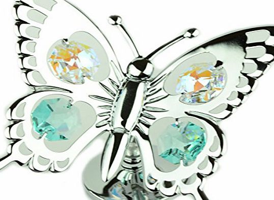 BARGAINS-GALORE NEW SWALLOWTAIL BUTTERFLY CRYSTAL GIFT SET COLLECTABLE ORNAMENT CRYSTOCRAFT WITH SWAROVSKI ELEMENTS