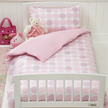 Baroo Pink Polka Junior Size Duvet Cover Set