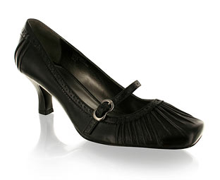 Attractive Square Toe Rouched Court Shoe