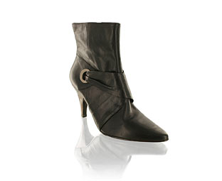 Beautiful Leather Ankle Boot With Cross Strap Detail