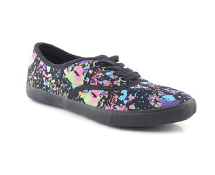 Barratts Canvas Pump With Paint Splash Effect