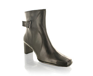 Fabulous Leather Ankle Boot With Buckle Detail