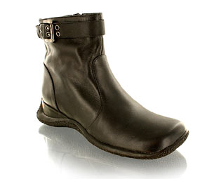 Fabulous Leather Ankle Boot With Strap And Buckle Detail