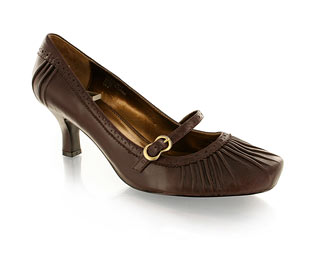 Flirty Square Toe Rouched Court Shoe