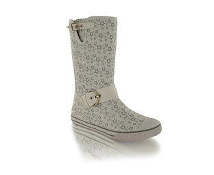 Funky Canvas Ankle Boot With Star Print Detail