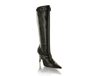 Funky High Leg Boot With Double Buckle Detail