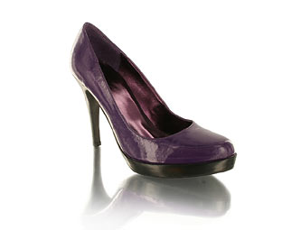 Funky Patent Court Shoe With Platform Heel