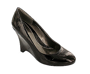 Funky Patent Court Shoe With Wedge Heel