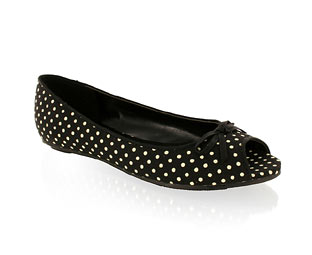 Barratts Funky Peep Toe Ballerina Shoe With Polka Dot Detail