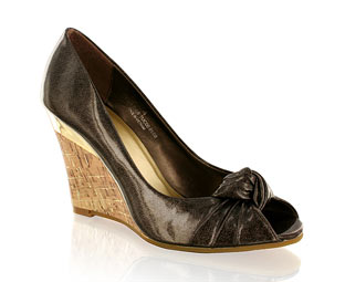 Barratts Funky Peep Toe Heeled Shoe With Knot Detail