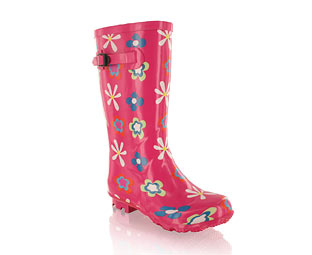 Barratts Girly Flower Design Wellington Boot - Infant