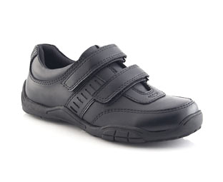 Barratts Leather Double Velcro Casual Shoe - Junior