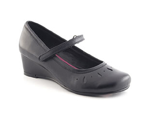 Leather Low Wedge Casual Shoe - Infant