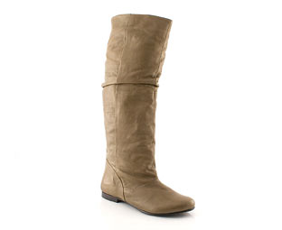 Barratts Leather Mid High Slouch Boot