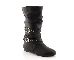 Mid High Pull On Boot With Buckle Detail - Infant