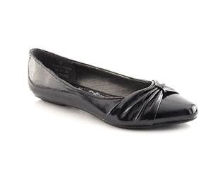 Patent Ballerina With Ruched Toe - Junior