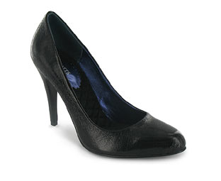 Patent Crinkle Effect Court Shoe