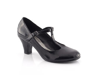 Patent Low Heel Court Shoe - Junior