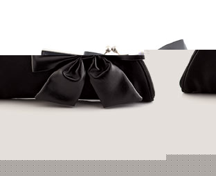 Satin Clutch Bag With Bow Trim