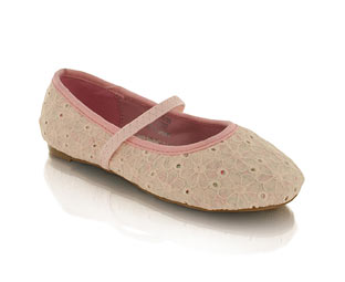 Barratts Simple Ballerina Shoe With Broiderie Anglais Detail