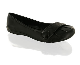 Barratts Simple Ballerina Shoe With Button Trim Detail
