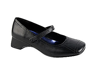 Barratts Simple Low Wedge Shoe with Velcro Return Bar