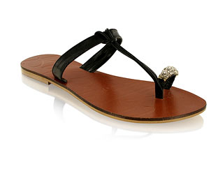 Barratts Sparkly Sandal With Toe Ring Gem Detail