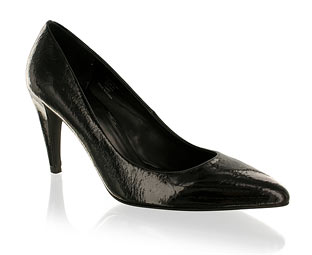 Stylish Patent Pointed Toe Court Shoe