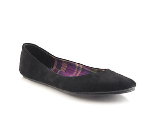Suede Ballerina With Printed Sock - Size 10 - 11